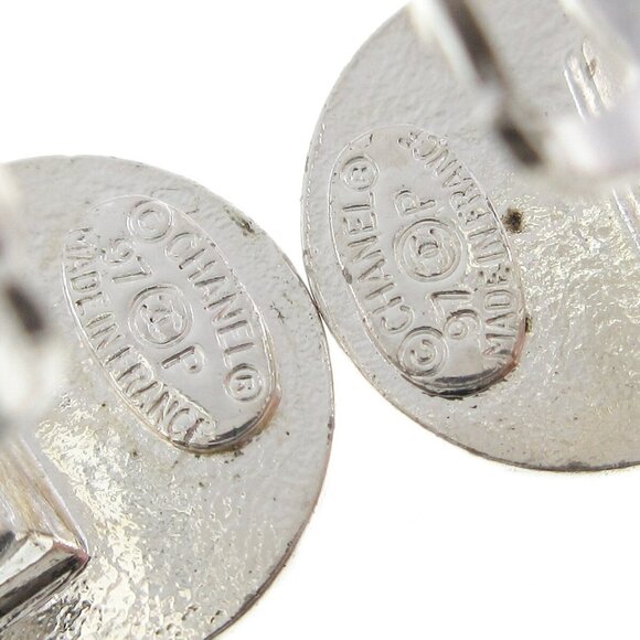 Chanel Medallion Dangle Earrings Gold Silver Clip-On - Picture 4 of 5